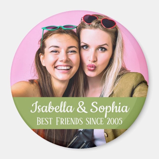 Best friends forever modern BFF photo Magnet (Front)