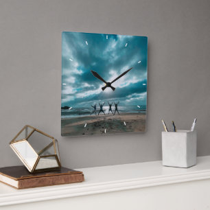 Best friends forever modern BFF photo Square Wall Clock