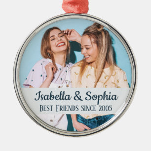 Best friends forever modern BFF photo trendy Metal Tree Decoration
