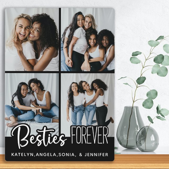 Best Friends Forever Personalised 4 Photo Collage Plaque (Creator Uploaded)