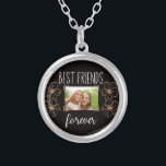 Best friends forever personalised custom photo silver plated necklace<br><div class="desc">Best friends forever cute birthday necklace with photo adding personalisation option. Are you looking for a simple way to express your appreciation and love for your friends? Look no further than this beautiful friendship necklace. Add your photo with your friend in the middle and it's ready! Replace the image with...</div>