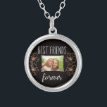 Best friends forever personalised custom photo silver plated necklace<br><div class="desc">Best friends forever cute birthday necklace with photo adding personalisation option. Are you looking for a simple way to express your appreciation and love for your friends? Look no further than this beautiful friendship necklace. Add your photo with your friend in the middle and it's ready! Replace the image with...</div>