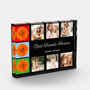 Best friends forever personalised photo collage block