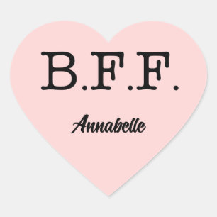 Best Friends Forever Personalised Pink Heart Sticker