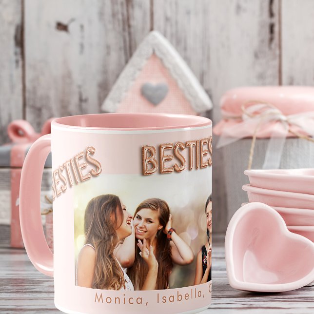 Best friends forever photo blush pink besties BFF Mug (Creator Uploaded)