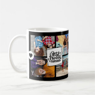 Best Friends Forever Photo Collage Black Coffee Mug