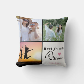 Best Friends Forever Photo Collage– Custom 3-Photo Cushion