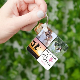 Best Friends Forever Photo Collage– Custom 5-Photo Key Ring