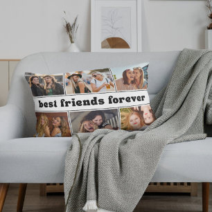 Best Friends Forever Photo Collage Modern  Lumbar Cushion