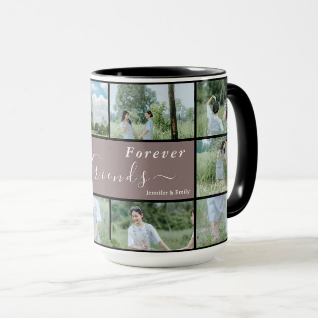Best Friends Forever Photo Collage Mug (Front Right)
