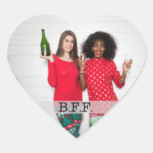 Best Friends Forever Photo Heart Sticker
