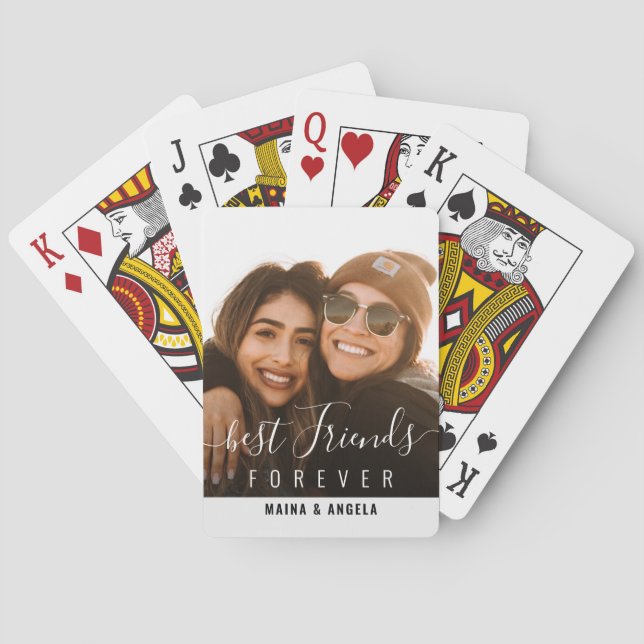 BEST FRIENDS FOREVER | stylish script Playing Cards (Back)