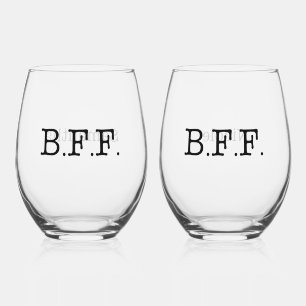 Best Friends Forever Times Two Personalised Stemless Wine Glass