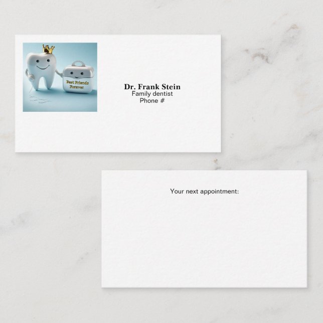 " BEST FRIENDS FOREVER:  TOOH AND FLOSS " BUSINESS CARD (Front/Back)