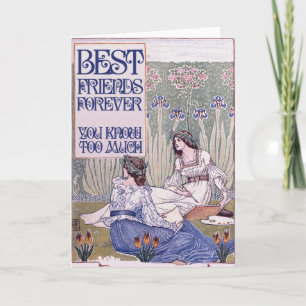 Best Friends Forever Vintage Art Card