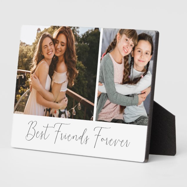 Best friends forever white photo handwritten plaque (Side)