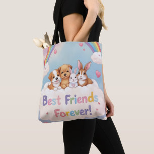 Best Friends Forever with Cute Cats Tote Bag