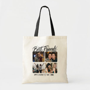 Best Friends Four Photo Collage Tote Bag