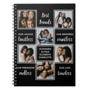 Best Friends Friendship Quote Unique Photo Collage Notebook