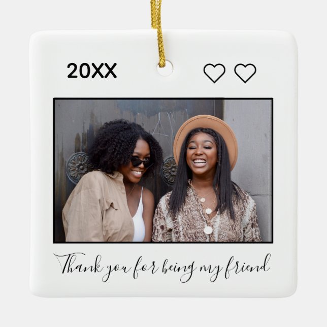 Best Friends Friendship Sisters Gratitude Custom Ceramic Ornament (Front)