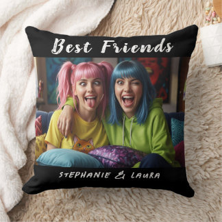 Best Friends Funny Colorful Hair Cushion