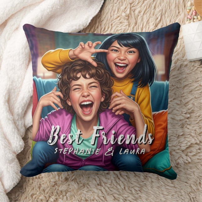 Best Friends Funny  Cushion (Blanket)