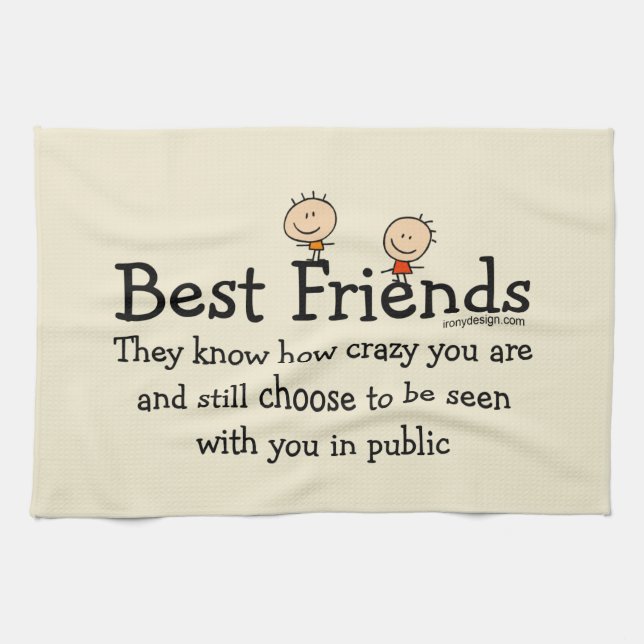 Best Friends Funny Poem Tea Towel (Horizontal)
