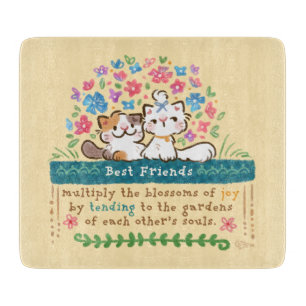Best Friends’ Gardens - Paisley & Mignon Cats Cutting Board