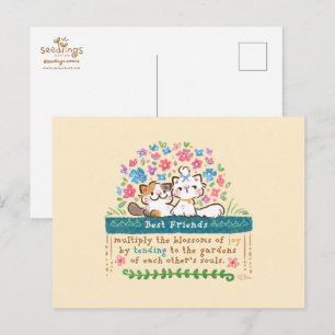 Best Friends’ Gardens - Paisley & Mignon Cats Postcard