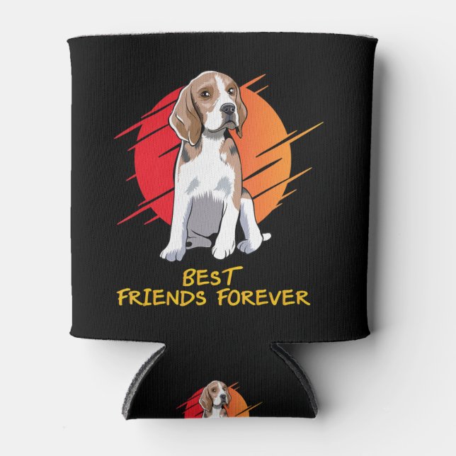 Best Friends Gift Idea For Beagle Dad Mum Can Cooler (Front)