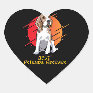Best Friends Gift Idea For Beagle  Dog Lover Heart Sticker