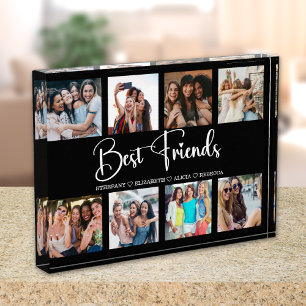 Best Friends Gift Modern Photo Collage Green Color Block