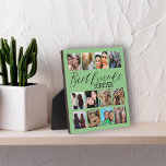 Best Friends Green Modern Photo Collage Plaque<br><div class="desc">Create your unique  'Best friend' gift with this lovely 12 image collage template. Featuring square photos,  on a green background,  perfect for instagram images. Customise to create your special plaque.</div>