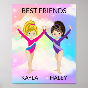 "BEST FRIENDS" GYMNASTICS PERSONALIZED POSTER