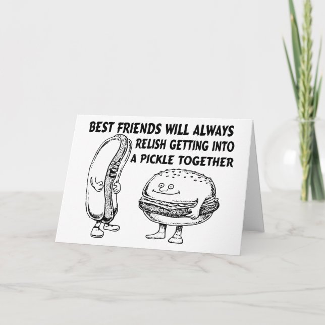 Best Friends Hamburger & Hotdog Trouble Card (Front)