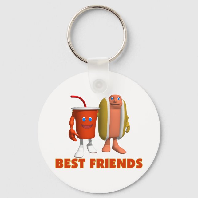 Best Friends Hot Dog & Soda Key Ring (Front)
