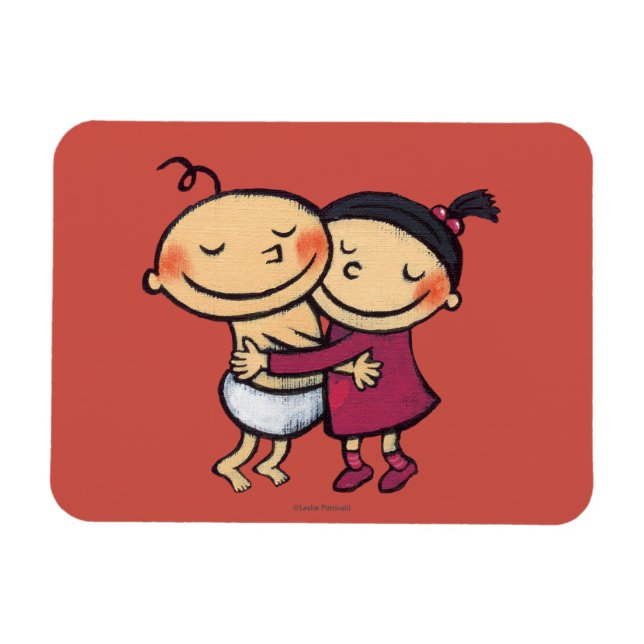 Best Friends Hugging Magnet (Horizontal)