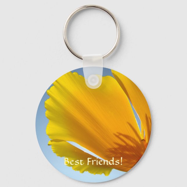 BEST FRIENDS Keychain Poppy Flower Key chains (Front)