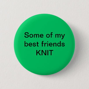 Best friends knit 6 cm round badge