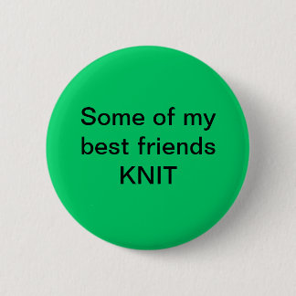 Best friends knit 6 cm round badge