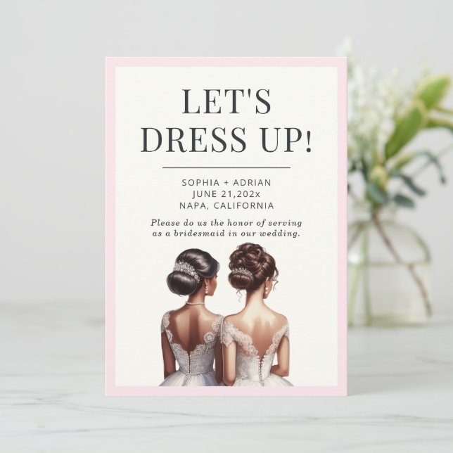 Best Friends Maid of Honour Bridesmaid Proposal Invitation (Standing Front)