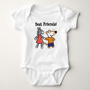Best Friends Maisy and Dotty Hold Hands Baby Bodysuit