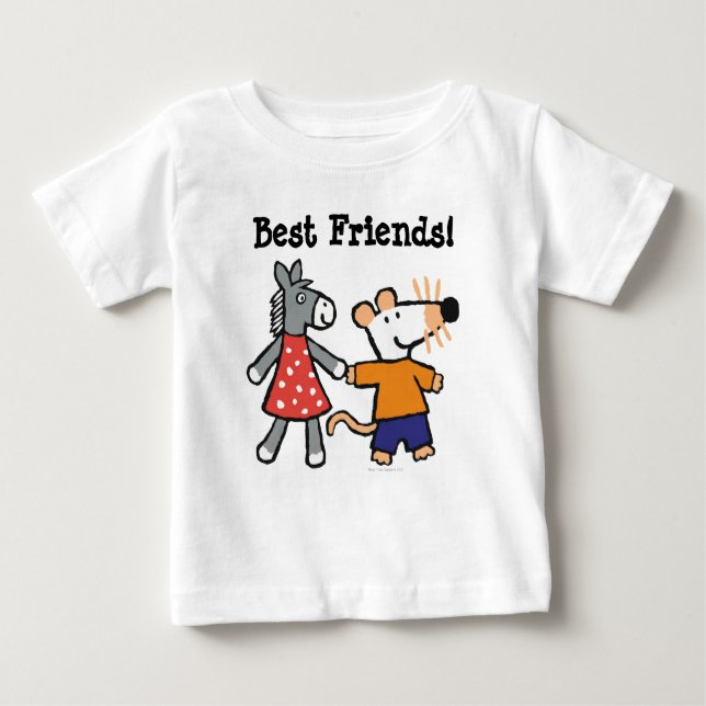 Best Friends Maisy and Dotty Hold Hands Baby T-Shirt (Front)