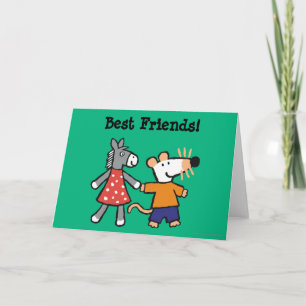 Best Friends Maisy and Dotty Hold Hands Card