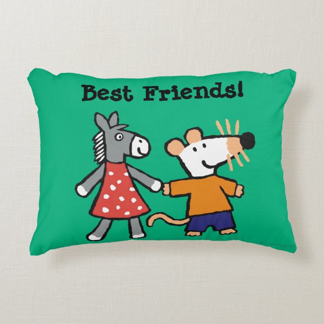 Best Friends Maisy and Dotty Hold Hands Decorative Cushion (Front)