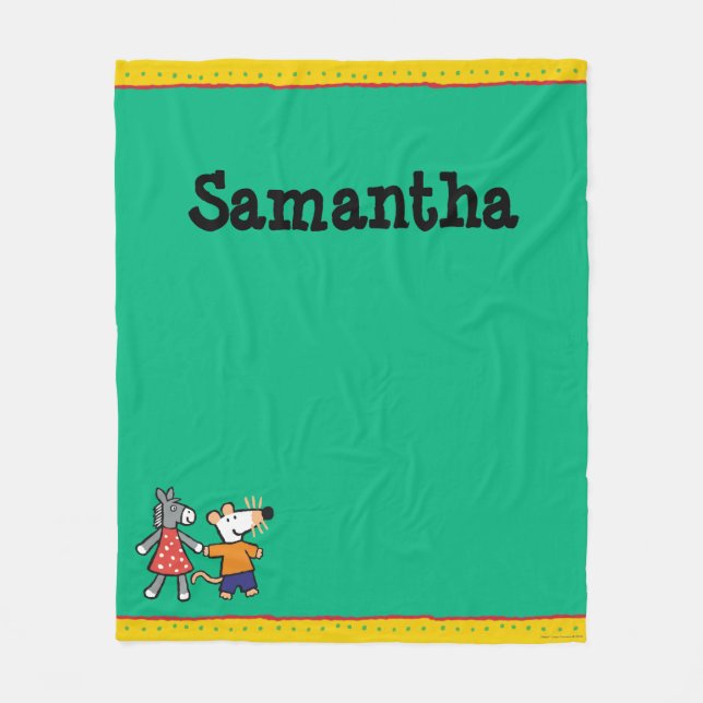 Best Friends Maisy and Dotty Hold Hands Fleece Blanket (Front)