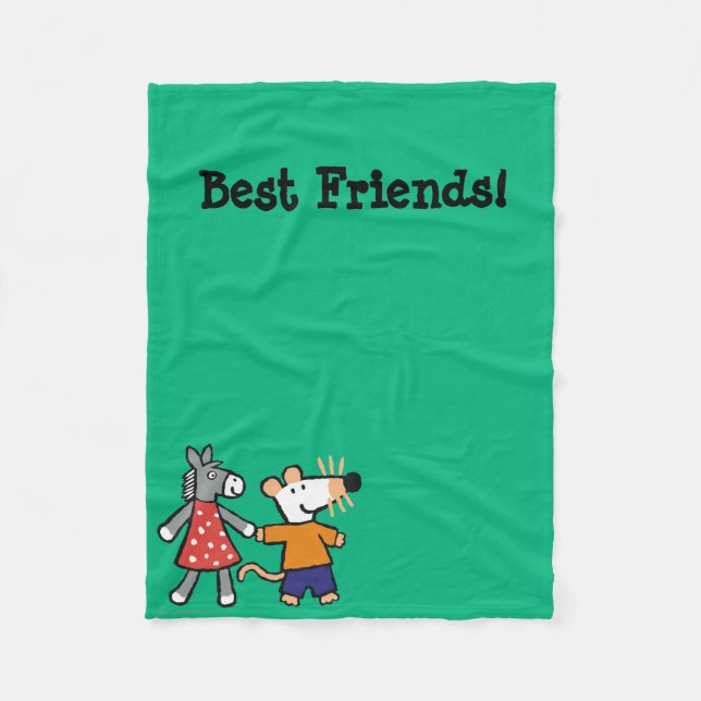 Best Friends Maisy and Dotty Hold Hands Fleece Blanket (Front)