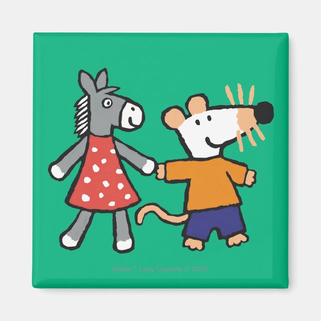 Best Friends Maisy and Dotty Hold Hands Magnet (Front)