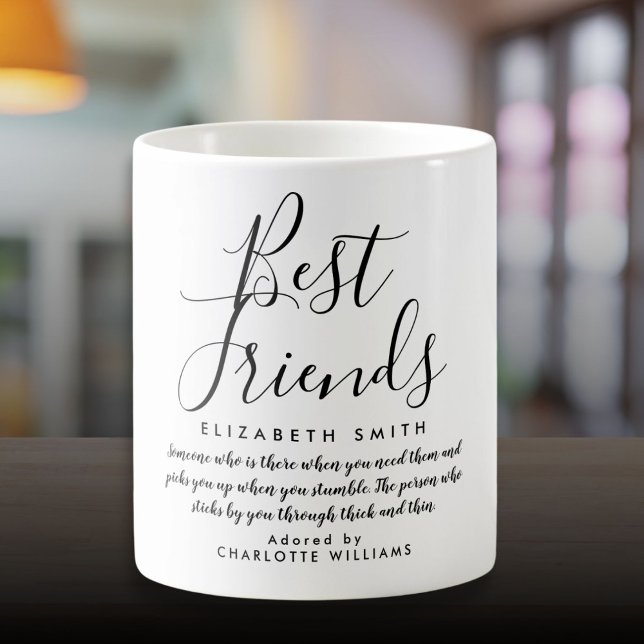 Best Friends Modern Elegant Script Quote Coffee Mug (Best Friends Modern Elegant Script Quote Coffee Mug)
