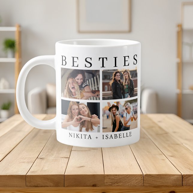 Best Friends Modern Photo Collage Keepsake Large Coffee Mug (Creator Uploaded)